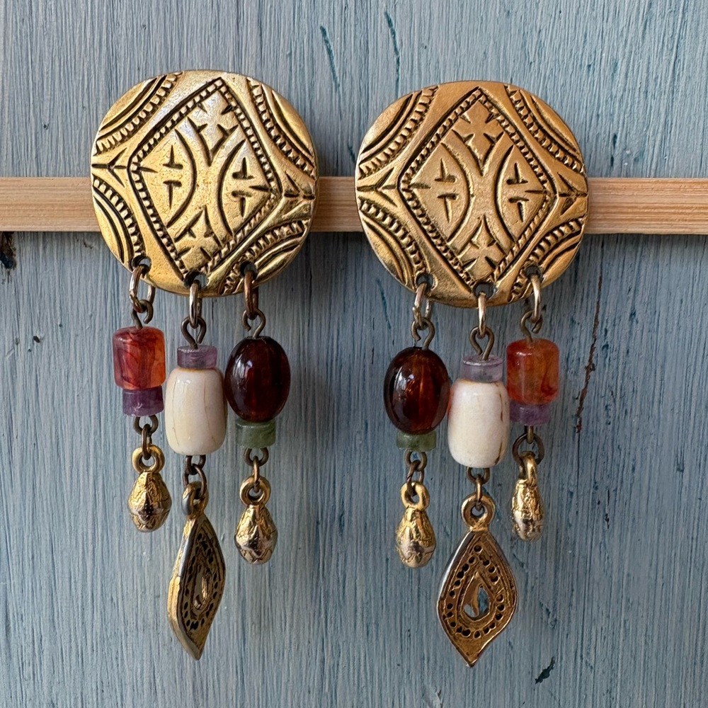 Bohemian Gold Dangle Earrings